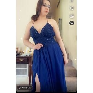 Faviana blue fairy corset dress formal